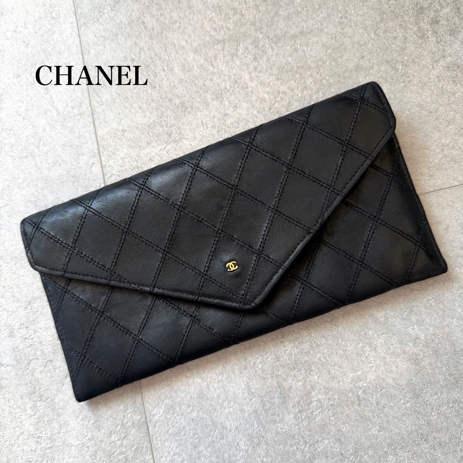 CHANEL シャネル ビコローレ ココマーク 長財布 レザー ブラック 黒 