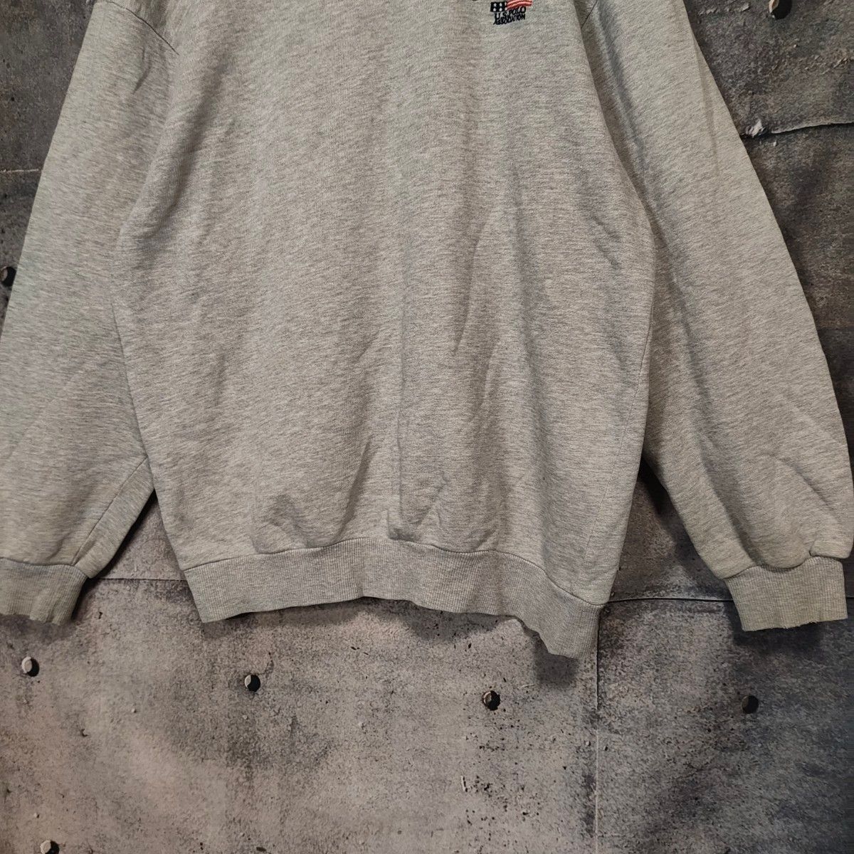 90s U.S.POLO ASSN. スウェット L グレー USA 刺繍 霜降り 落ち感 綿 