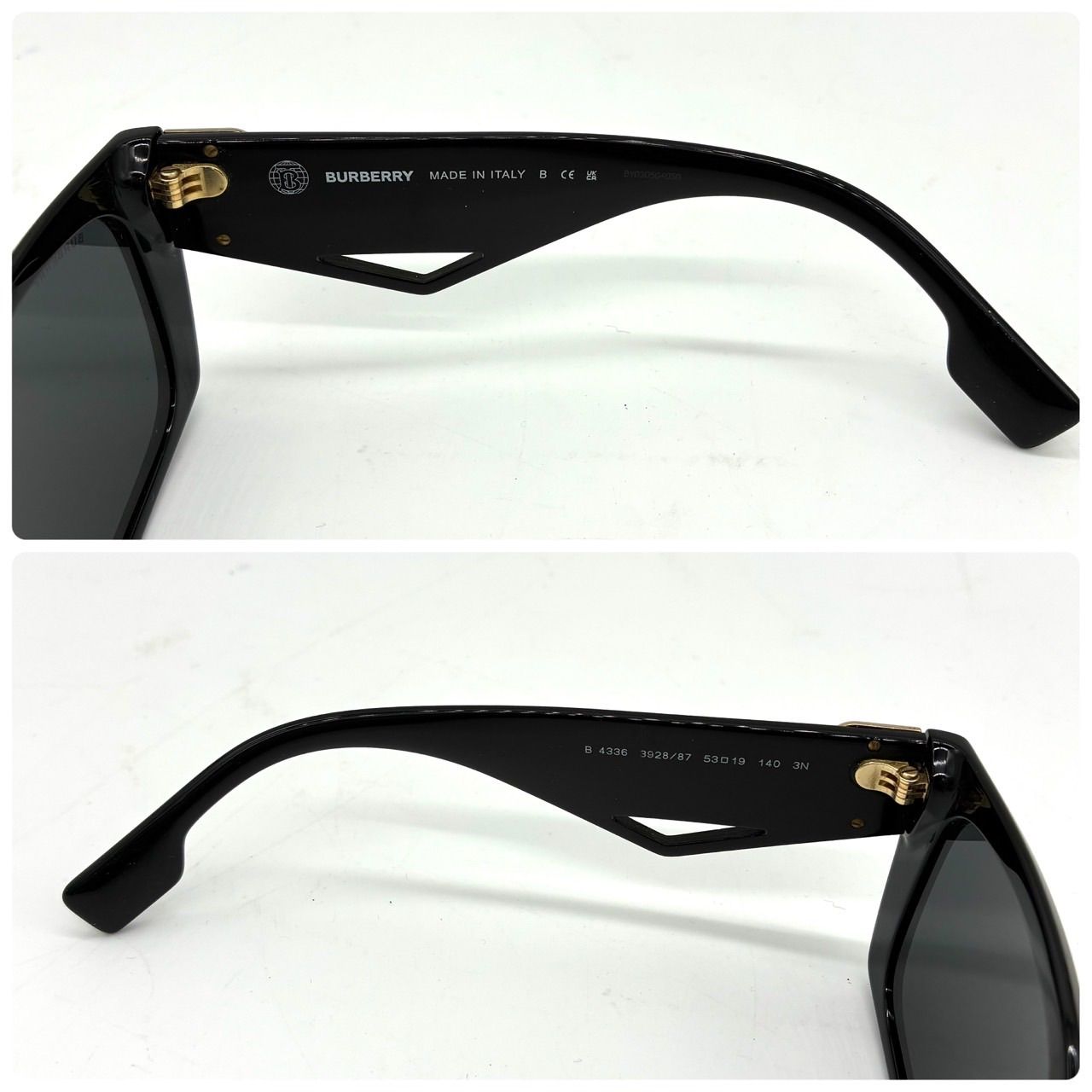 BURBERRY バーバリー サングラス 眼鏡 B4336 黒縁 Bロゴ イタリア製