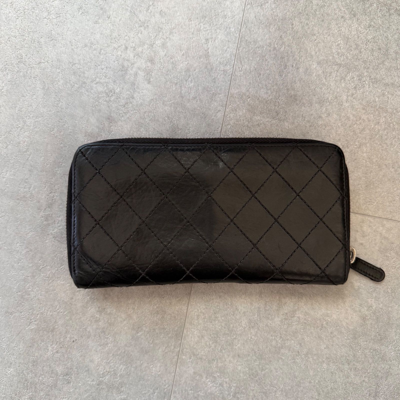 希少 CHANEL シャネル ラウンドファスナー長財布 ターンロック 