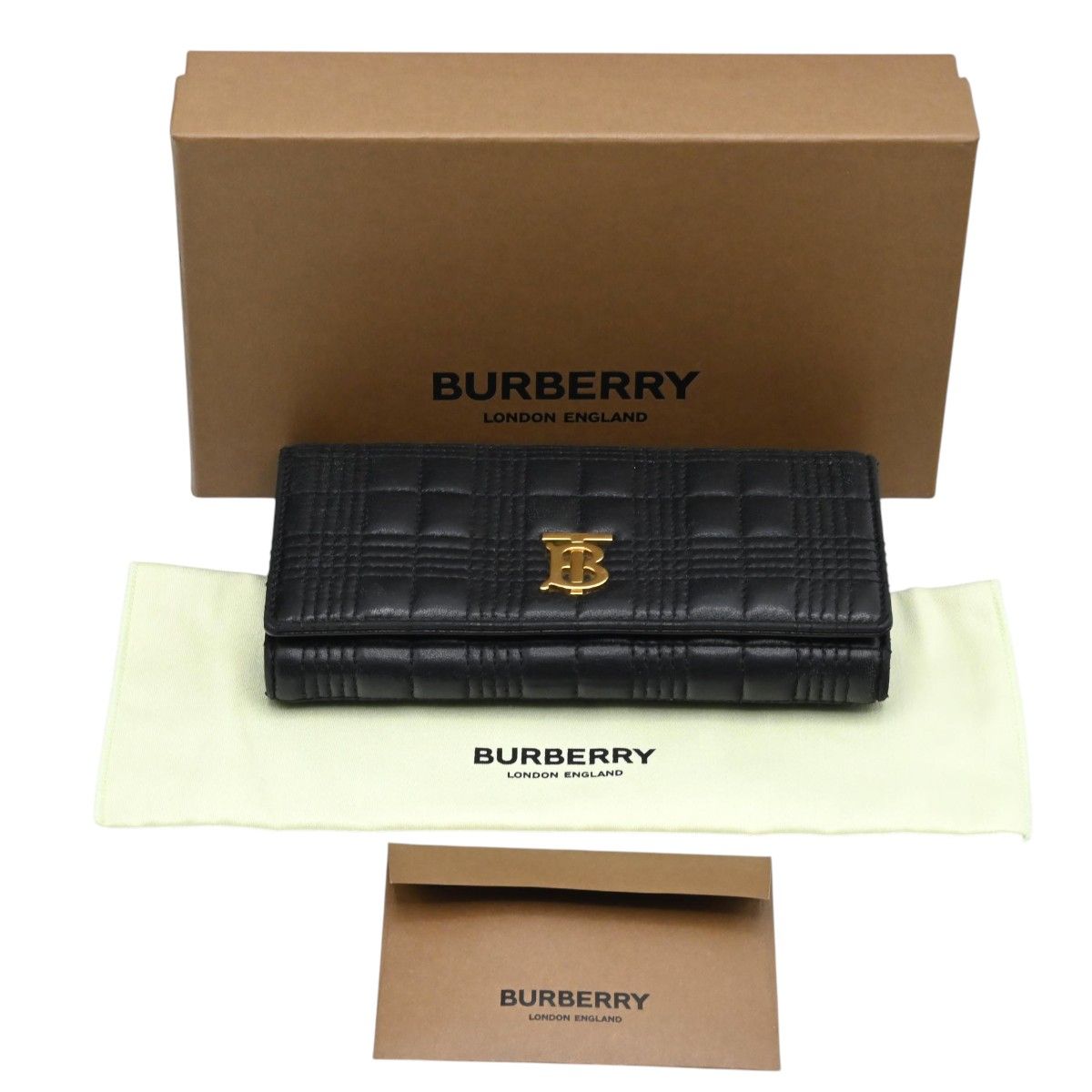 BURBERRY バーバリー キルティング ローラコンチネンタル ラムスキンレザー ホック 長財布 ブラック/ゴールド K2602-k116 BURBERRY バーバリー キルティング ローラコンチネンタル ラムスキン