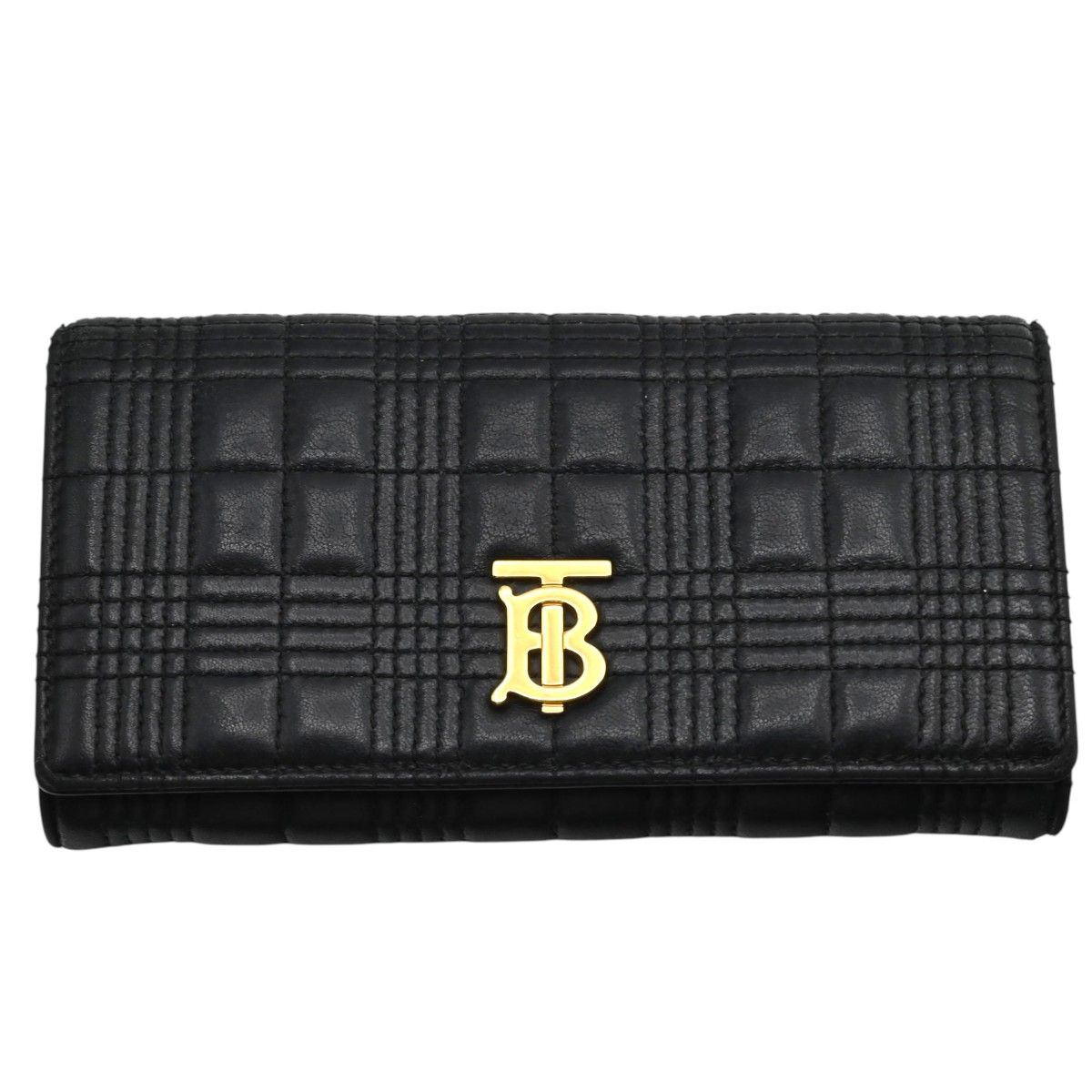 BURBERRY バーバリー キルティング ローラコンチネンタル ラムスキンレザー ホック 長財布 ブラック/ゴールド K2602-k116 BURBERRY バーバリー キルティング ローラコンチネンタル ラムスキン