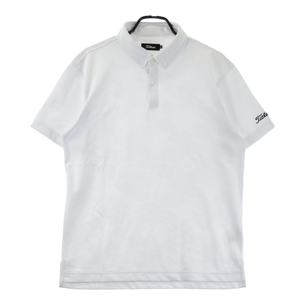 サイズ：LL TITLEIST タイトリスト  半袖ポロシャツ ボタンダウン 総柄 ホワイト系 [240101625043] ゴルフウェア メンズ ストスト