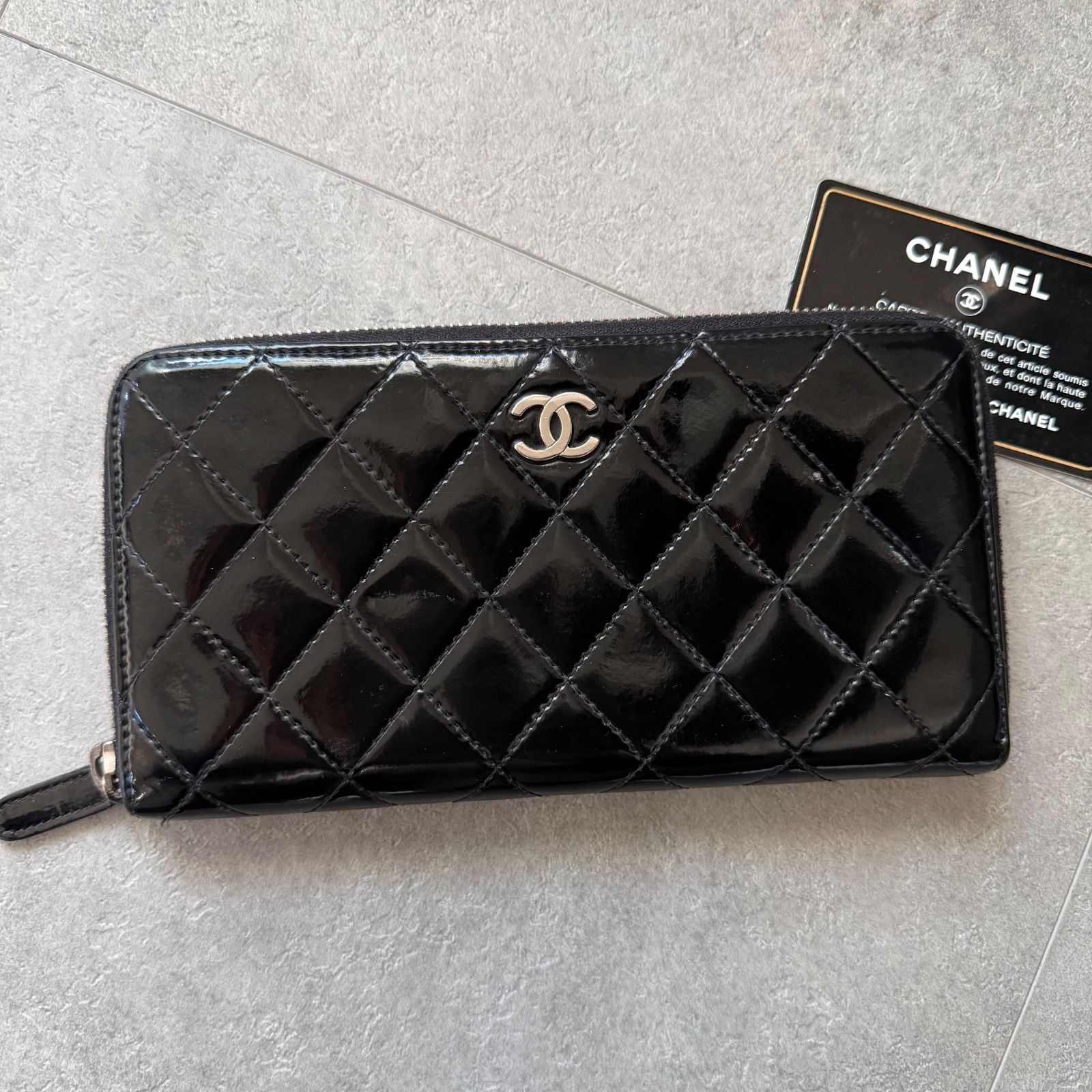 CHANEL シャネル ラウンドファスナー長財布 マトラッセ ココマーク