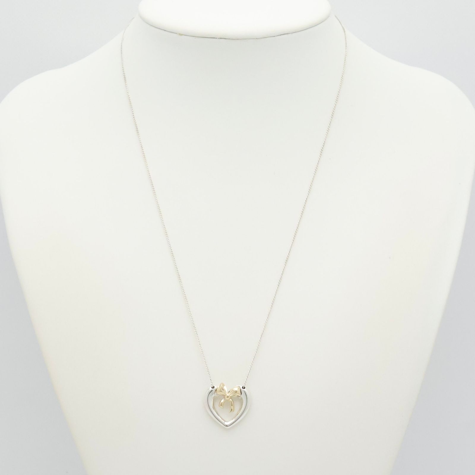 美品】ティファニー TIFFANY&Co. ハート リボン コンビ ネックレス 