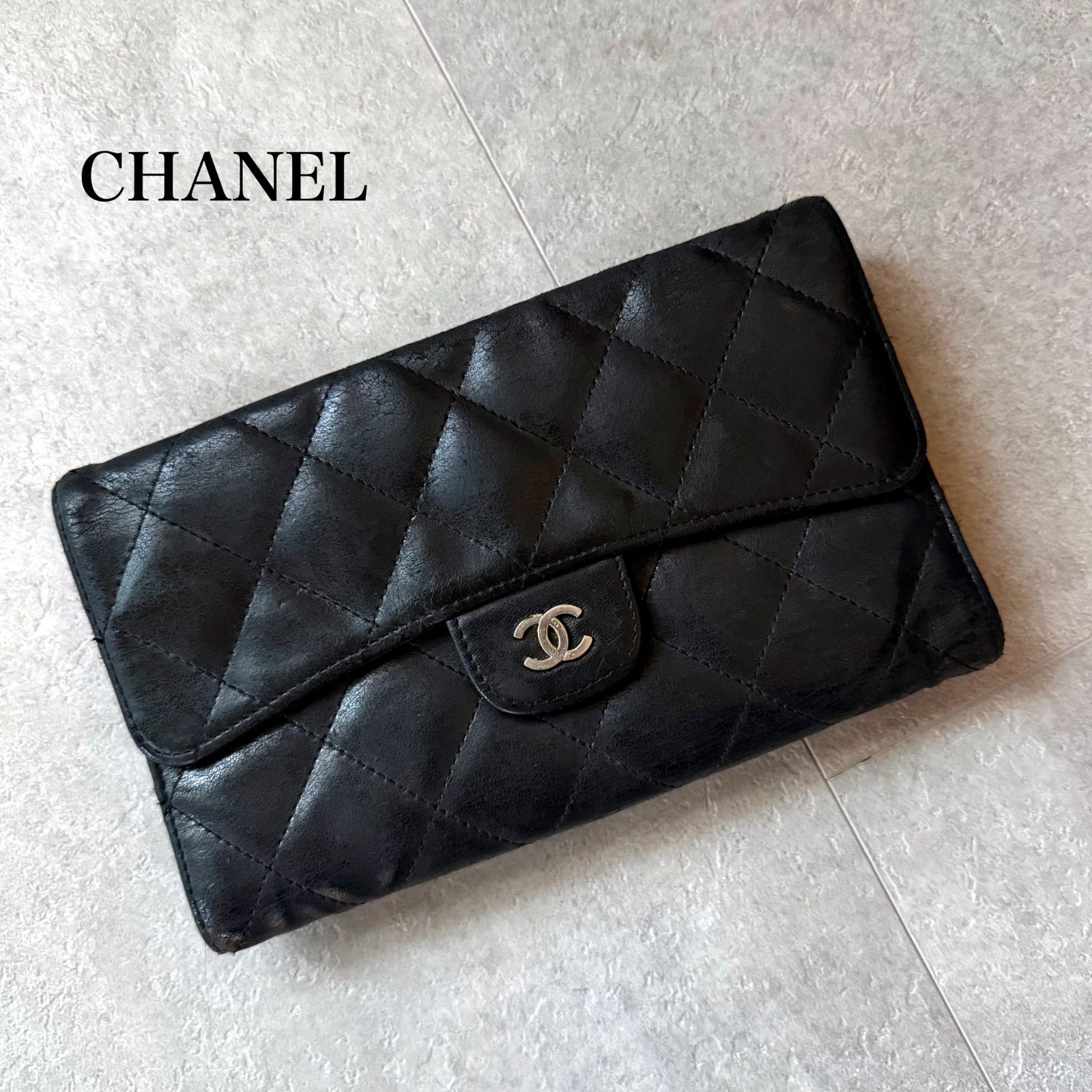 CHANEL シャネル タイムレスクラシック マトラッセ 三つ折り長財布 