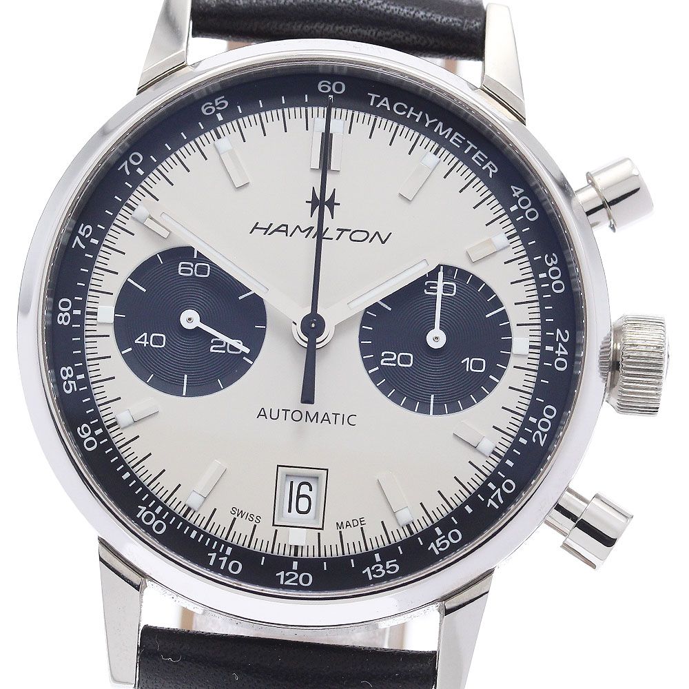 ハミルトン HAMILTON H384160 イントラマティック デイト クロノグラフ 自動巻き メンズ 箱 保証書付き_943110
