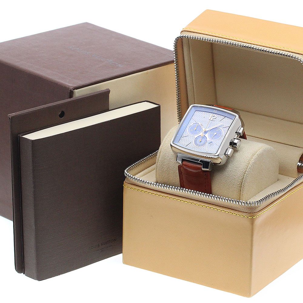  ベルト訳あり ルイ ヴィトン LOUIS VUITTON Q2121 スピーディ クロノグラフ 自動巻き メンズ 箱 保証書付き_942802 定番アイテム 自動巻き時計 腕時計(アナログ)