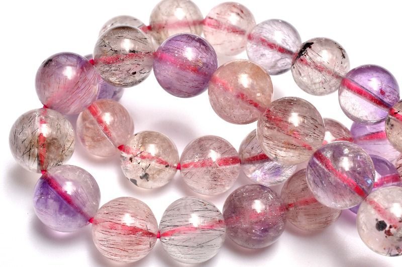 人気！◇マルチカラー スーパーセブン 8mm ブレスレット 1個売り