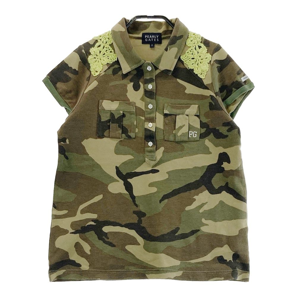 サイズ：0 PEARLY GATES パーリーゲイツ 半袖ポロシャツ カモフラ柄