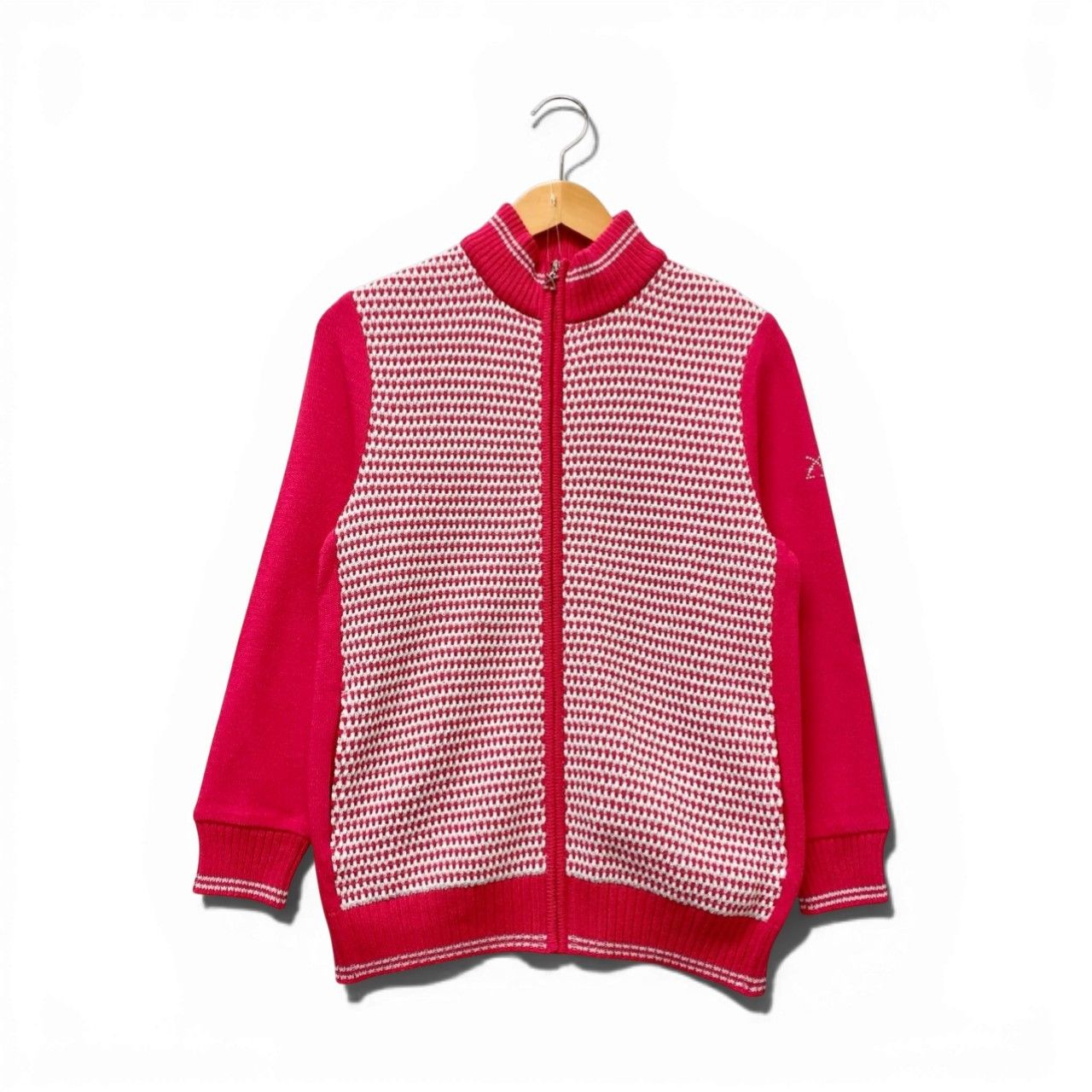23b17 【美品】LEONARD SPORT レオナール スポーツ ジップアップニット 