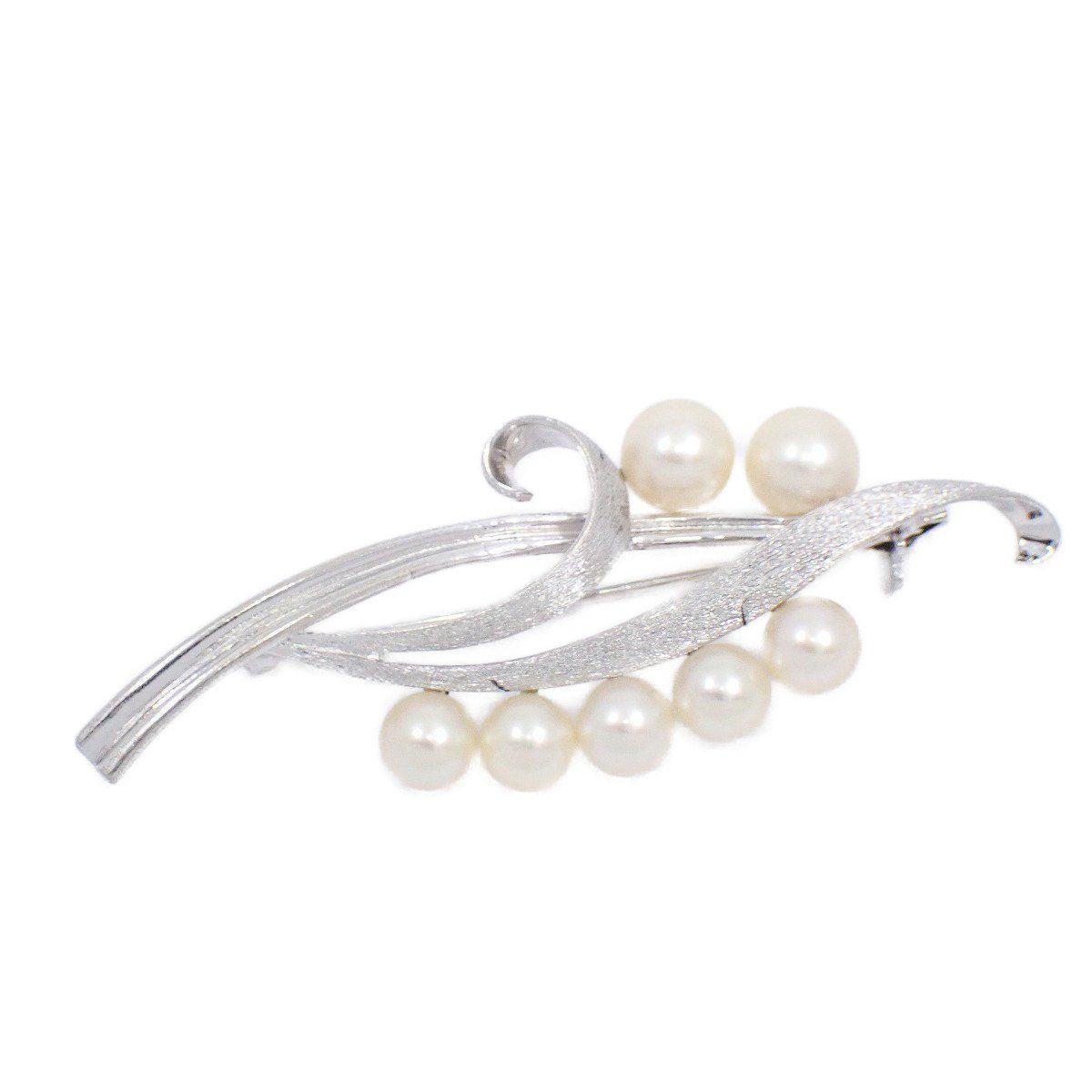 MIKIMOTO ミキモト フラワー リーフモチーフ ブローチ シルバー/パール