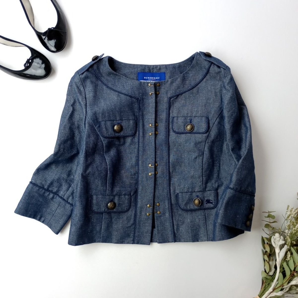 BURBERRY BLUE LABEL バーバリーブルーレーベル コットン リネン ノー 
