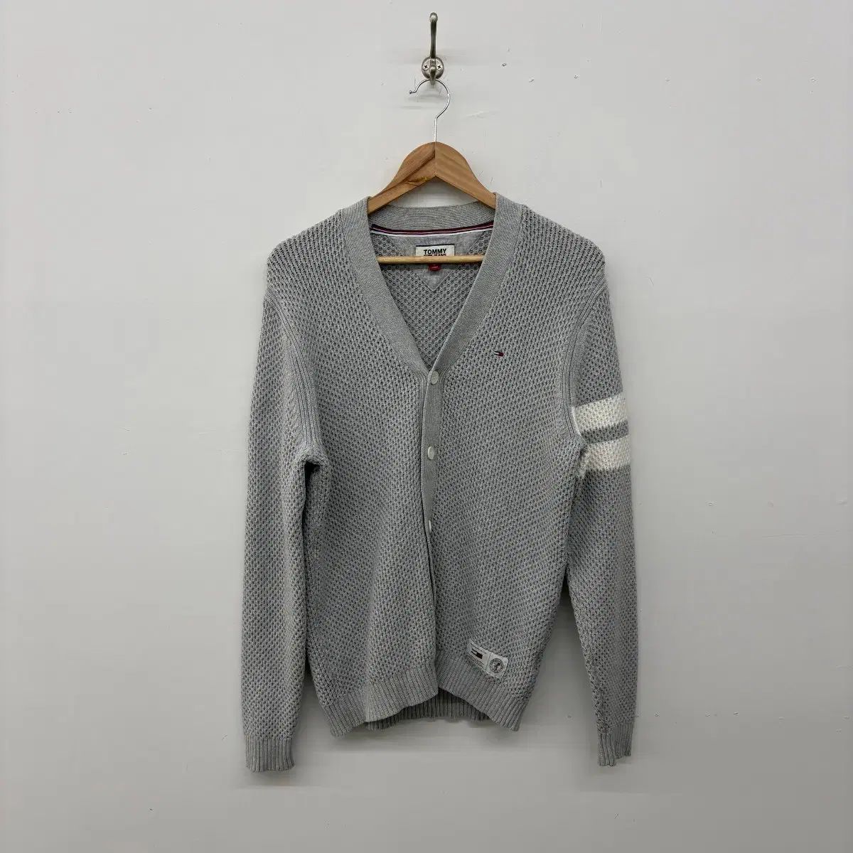 トミーヒルフィガー グレー ニット カーディガン メンズM TOMMY 