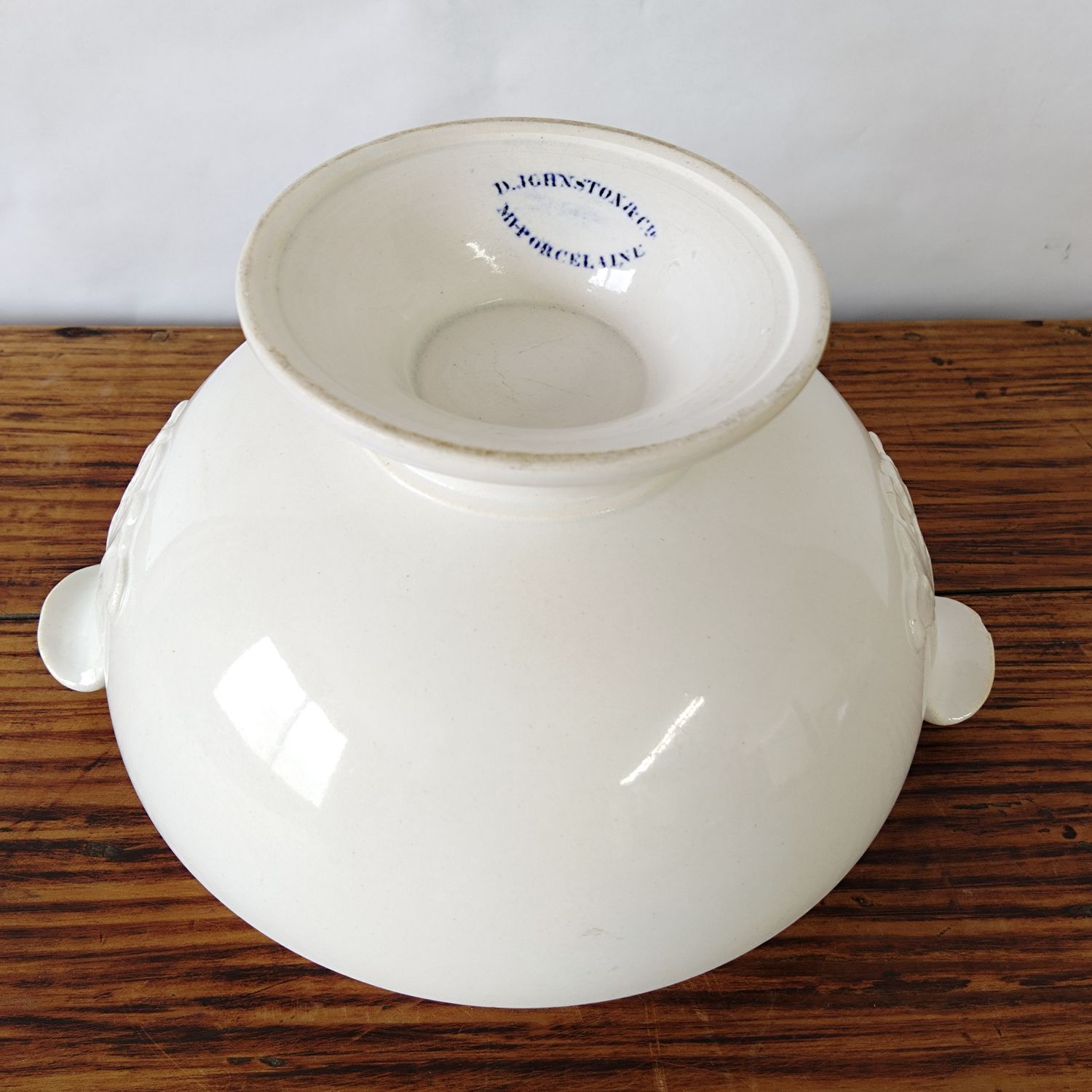 フランス 19世紀 ボルドー窯 スーピエール Soupière 18.7cm 刻印あり