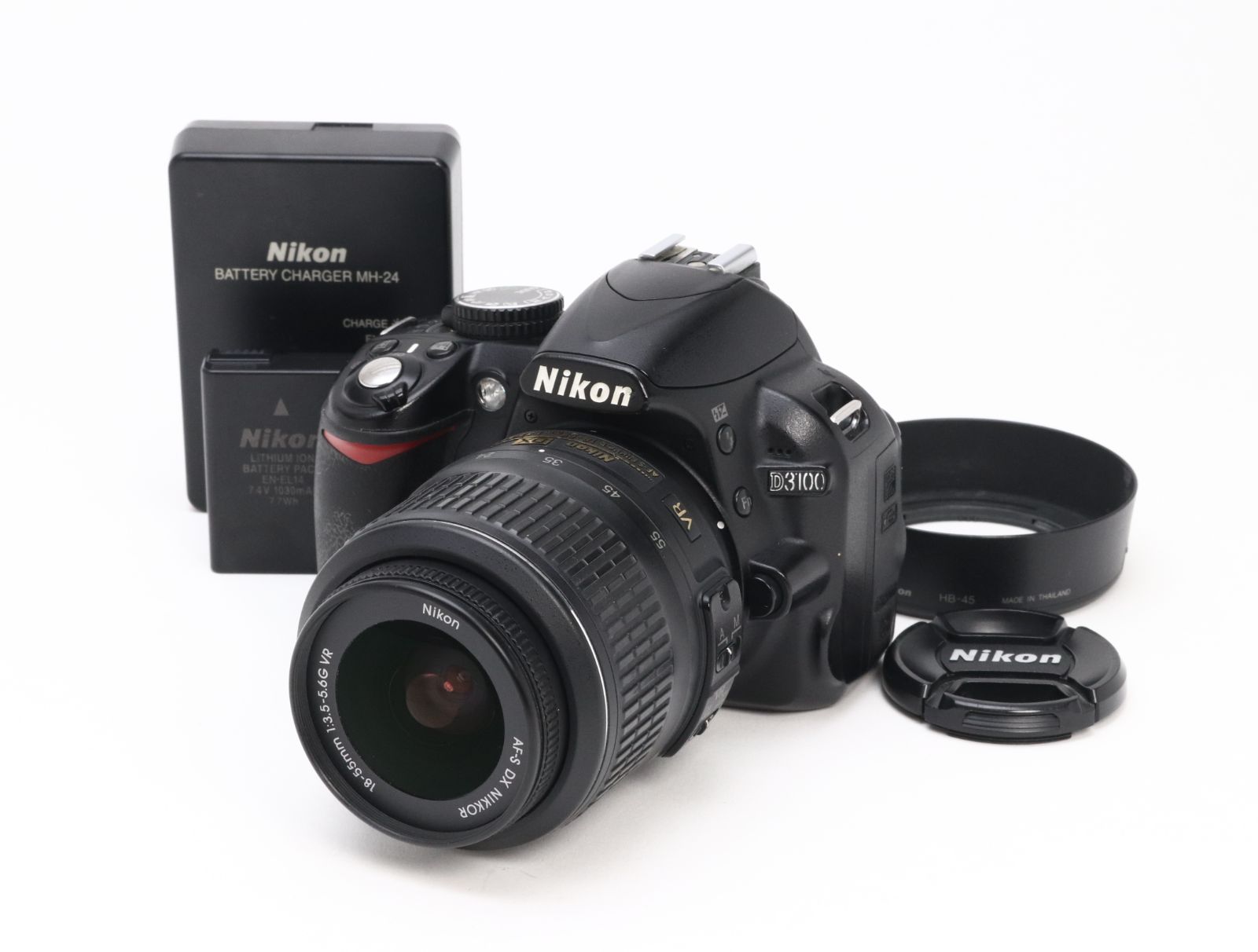 AB- (Good Product) Nikon Nikon D3100 AF-S DX NIKKOR 18-55mm F3.5-5.6G VR Lens Kit Black Initial Defect Return Compatible 22-195