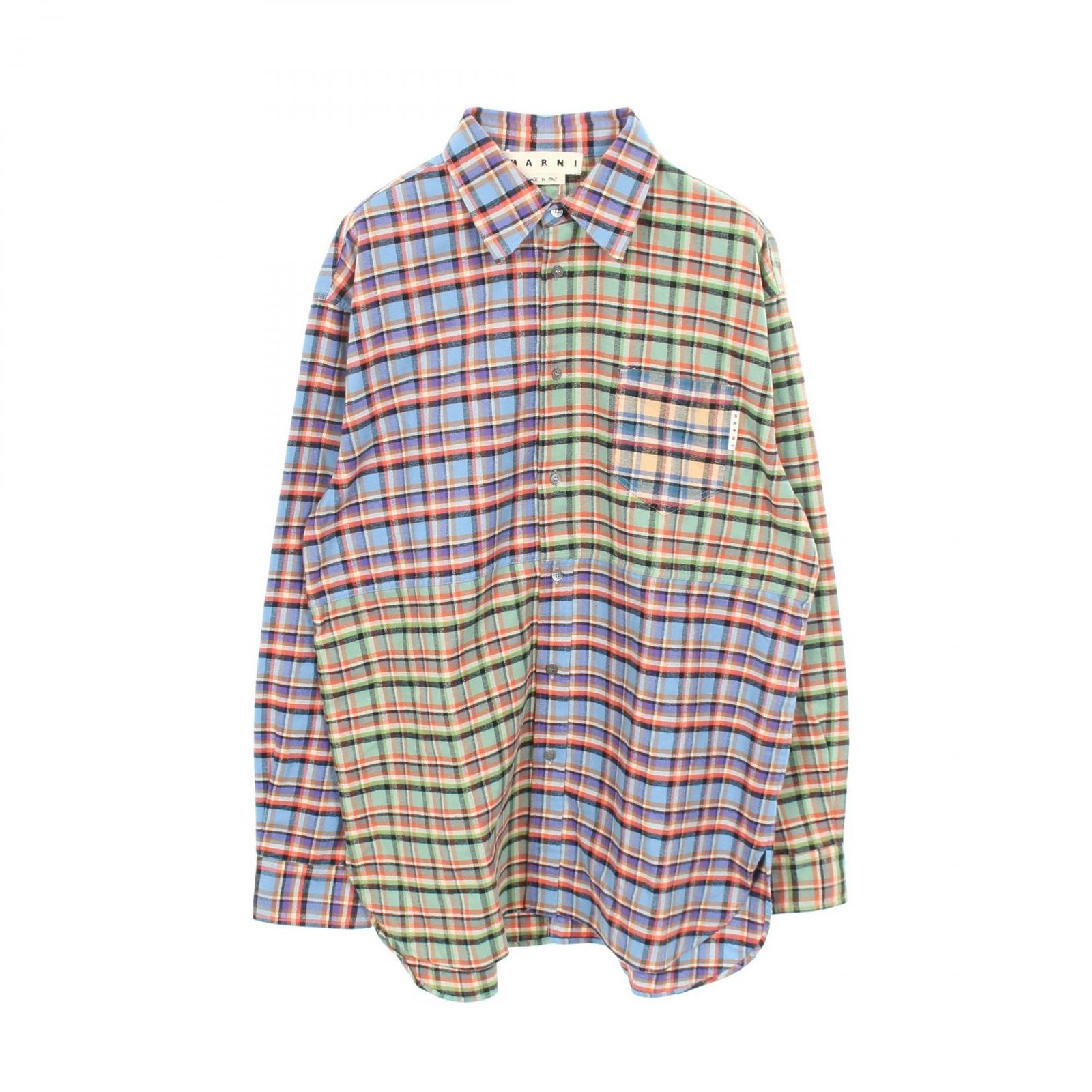 マルニ MARNI パッチワークシャツ コットン シャツ メンズ Used A 