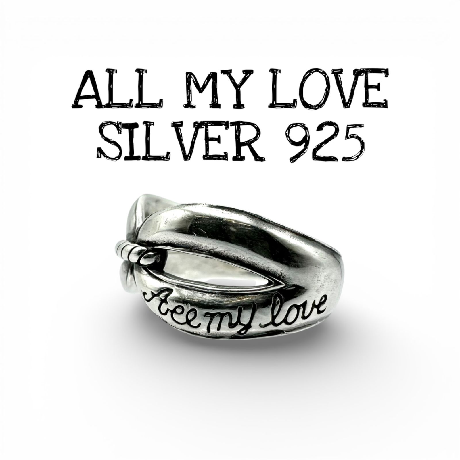 スタンド　題名　愛を込めて メンズ 【永遠の愛】~All my love~ Silver 925 刻印 90s Vintage