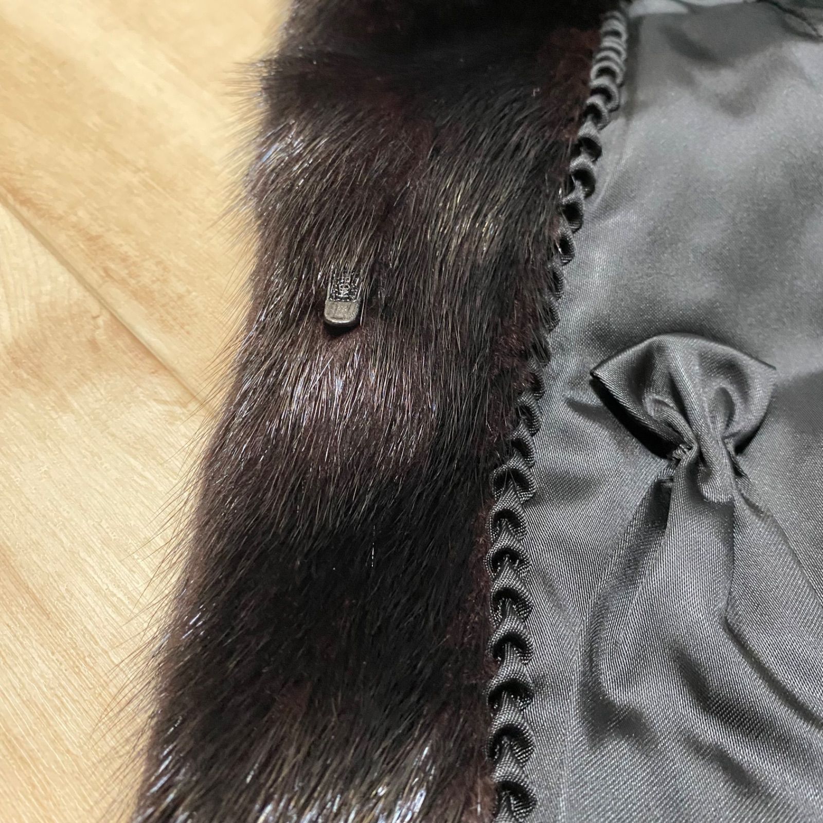 新品未使用】【タグ付き】ブラックミンク 毛皮コート ロングコート