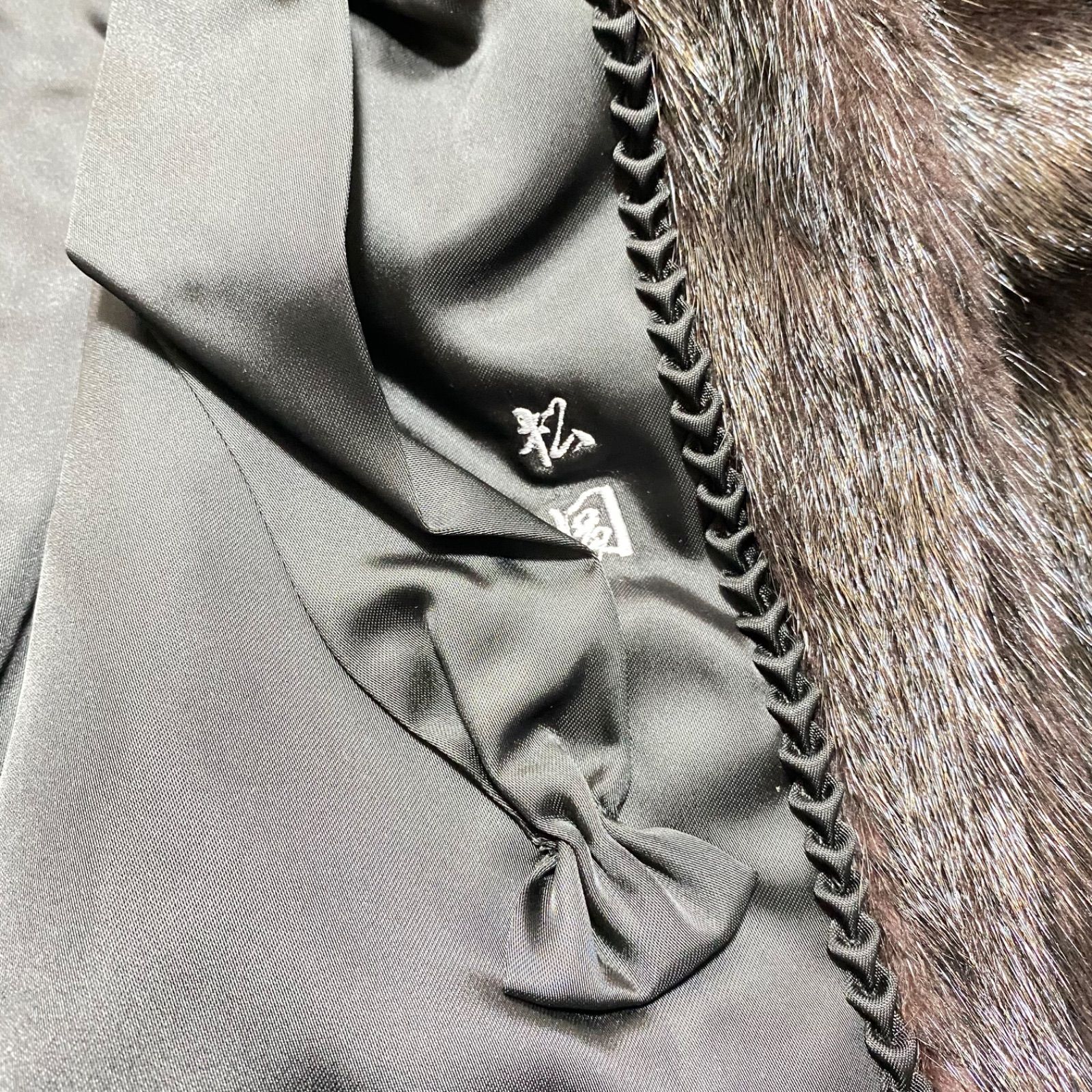 新品未使用】【タグ付き】ブラックミンク 毛皮コート ロングコート