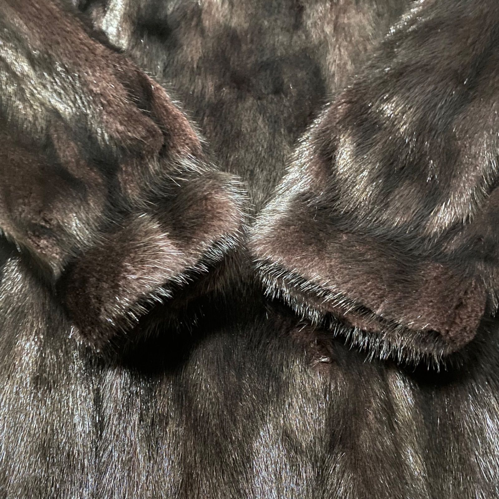 新品未使用】【タグ付き】ブラックミンク 毛皮コート ロングコート