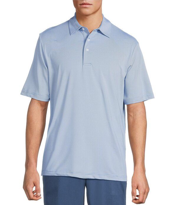 ラウンドトゥリーアンドヨーク メンズ トップス シャツ Roundtree Yorke The Fairway Feeder Striperformance Polo Shirt Light Blue ブルー