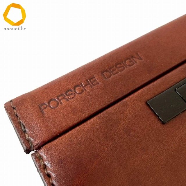 anb ポルシェデザイン PORSCHE DESIGN アタッシュケース 茶 ロゴ 鍵 