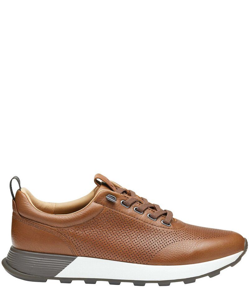 ジョンストンアンドマーフィー メンズ シューズ ドレスシューズ スニーカー レザー Johnston Murphy Mens Kinnon Perforated Leather Sneakers Tan タン