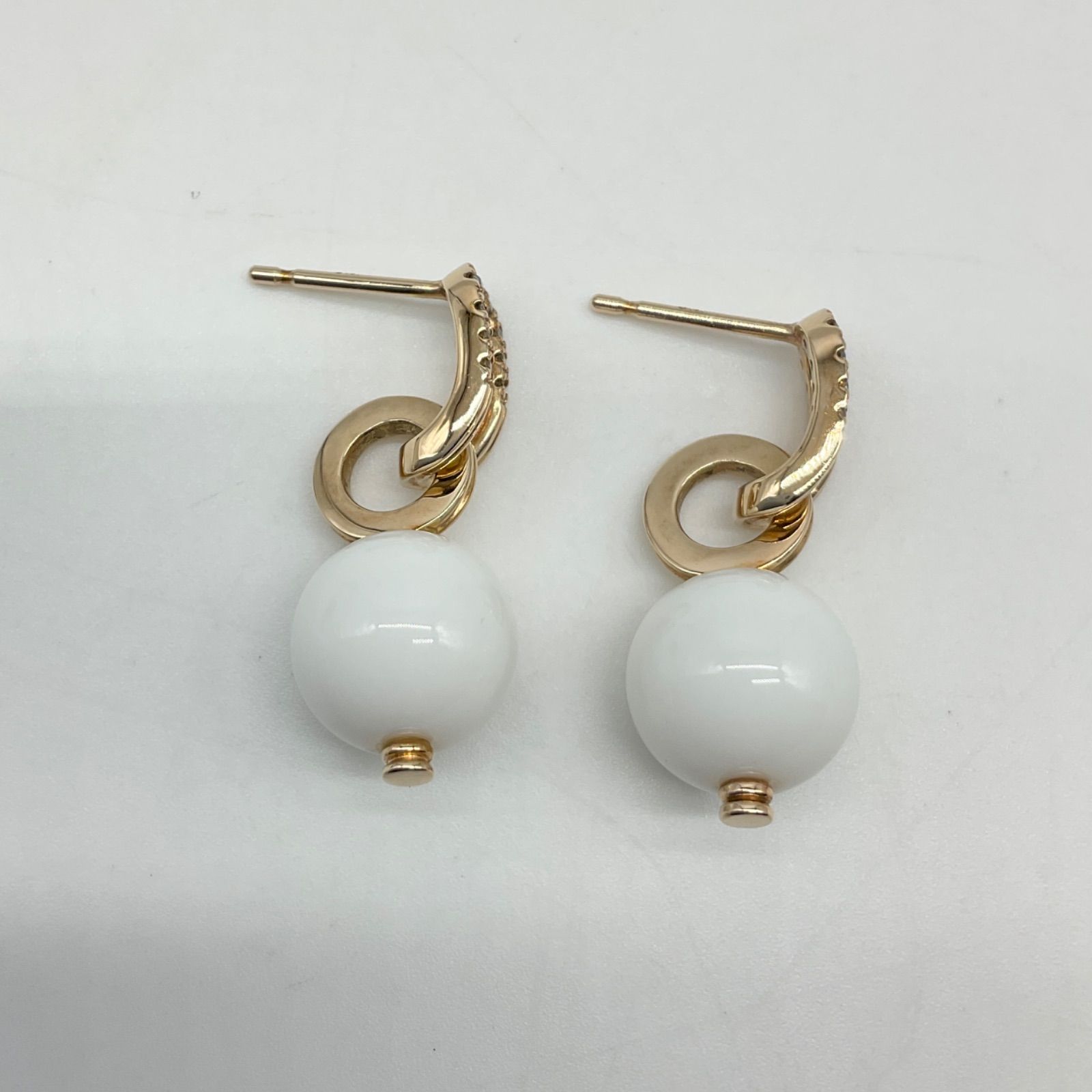 美品　hirotaka ヒロタカ　ダイヤモンド　ピアス　k10ホワイトゴールド HIROTAKA ヒロタカ BELUGA ベルーガ オブロング ダイヤモンド ピアス