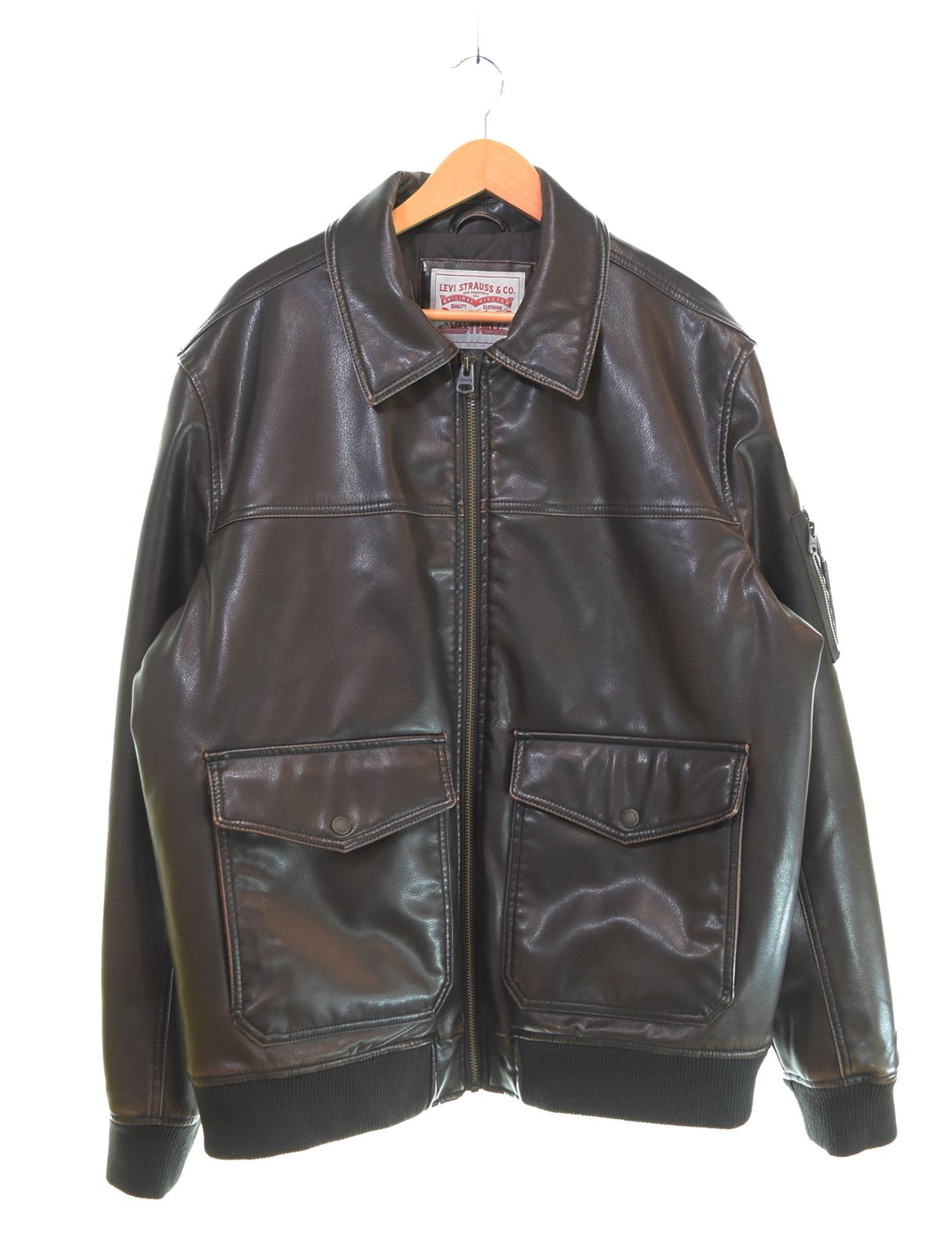 LEVI’S レザージャケット リーバイス Levi's フェイクレザージャケット MA-1スタイル A7753-0000