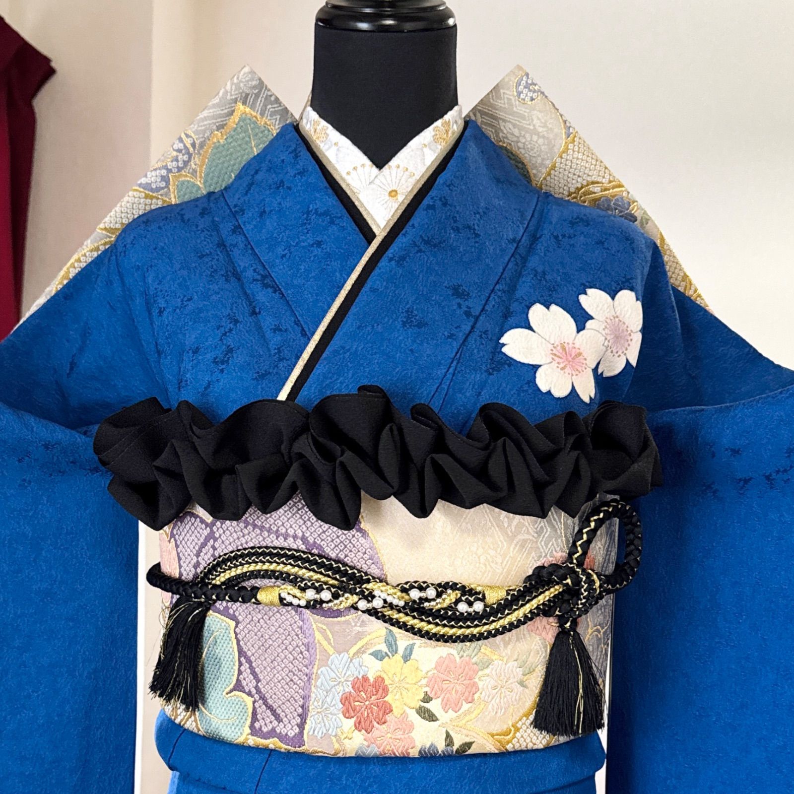 豪華振袖セット(4点)・袋帯・半衿・重ね衿・桜柄・京都きもの友禅 