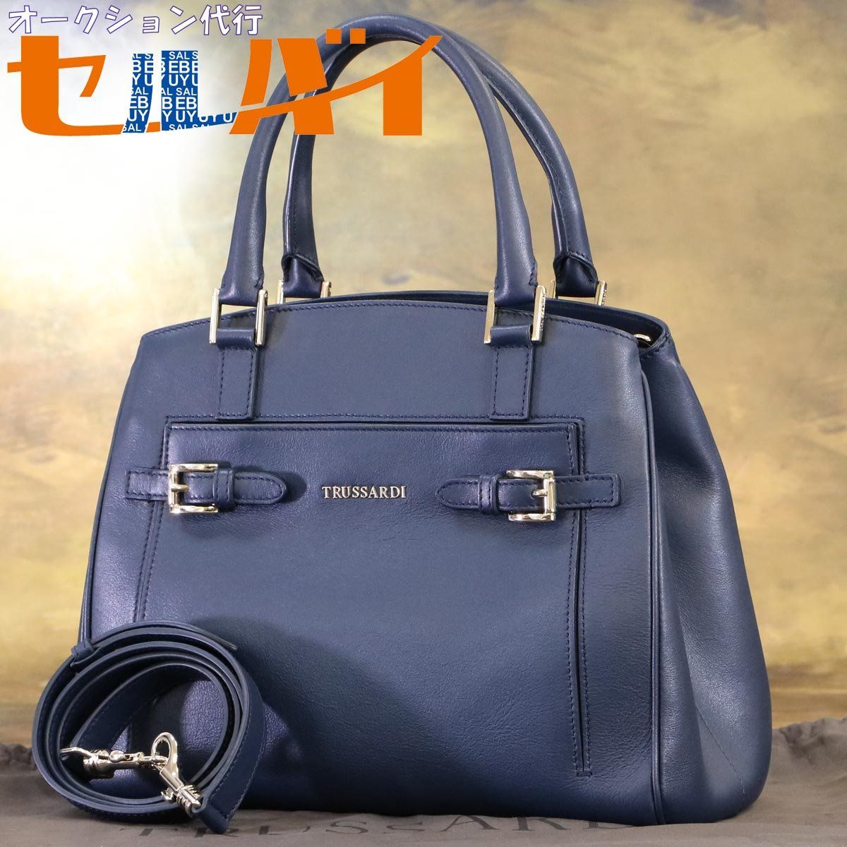 本物 新品同 トラサルディ 極希少 ランウェイ限定 バックル サッチェル 