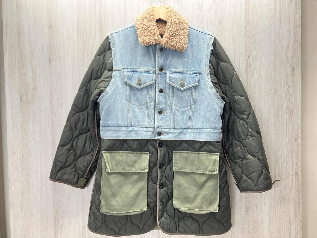 DIESEL/ディーゼル 異素材切替キルティング中綿コート 2WAY ボア