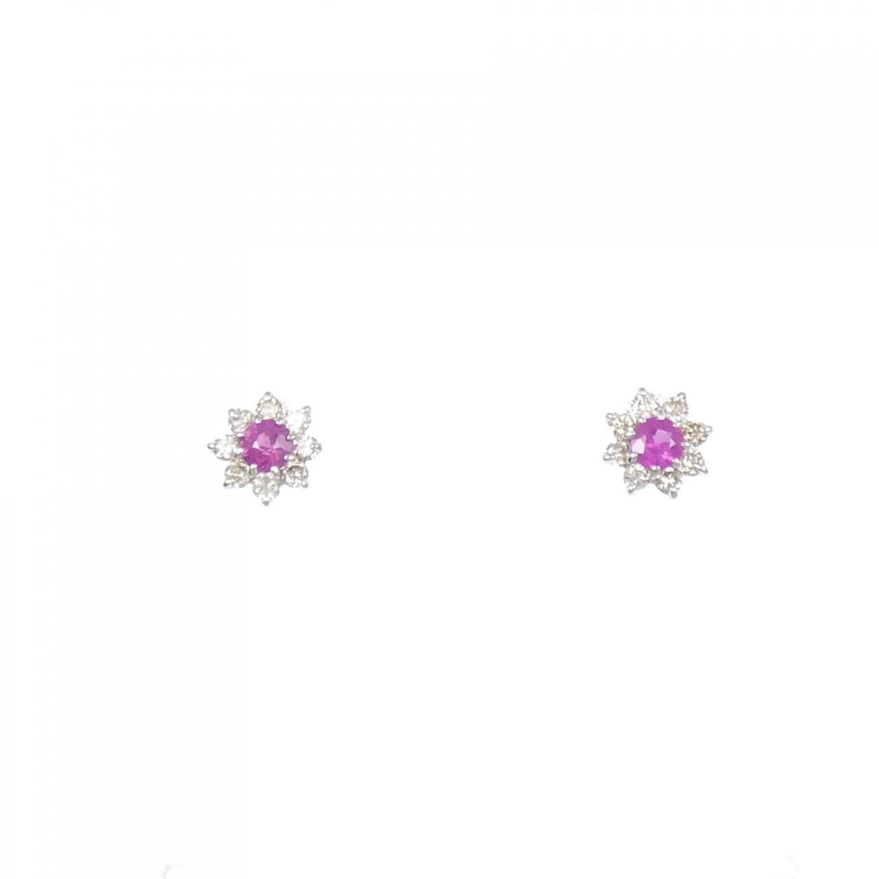 新品】PT900 ルビー ピアス 0.16CT - メルカリ