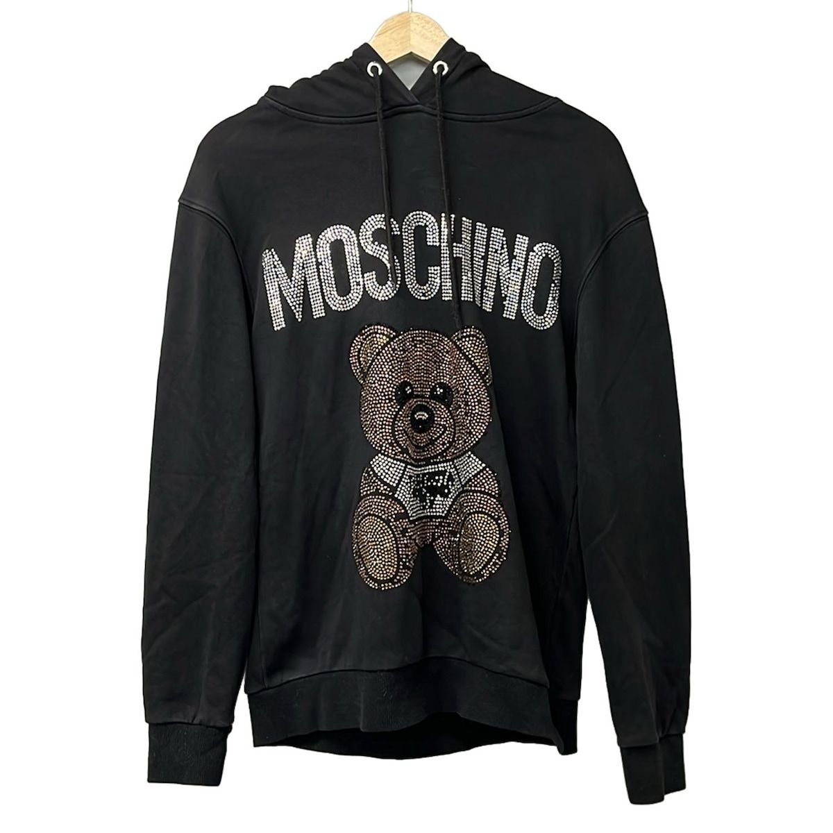 MOSCHINO モスキーノ チェーン柄 スウェットパーカー 白青 48 | APPS 