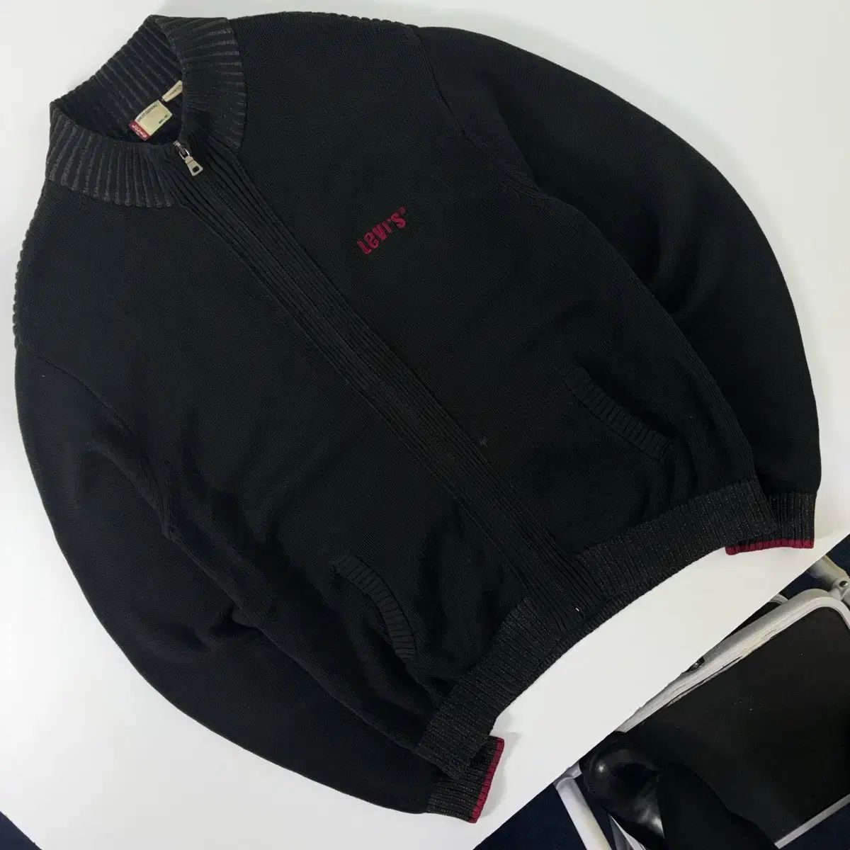 LEVI'S リーバイス レッド スティッチ コットン ニット ジップアップ