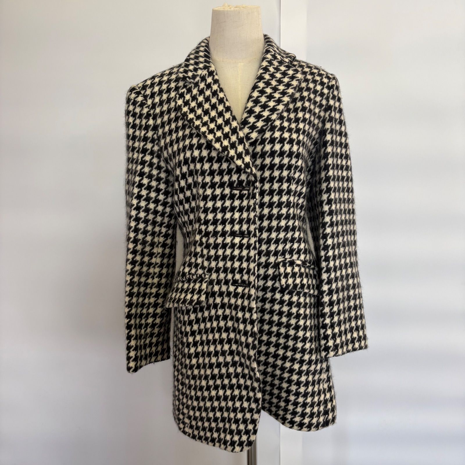 U-66】千鳥格子 テーラードジャケット Cojenn レディース 9AR 毛
