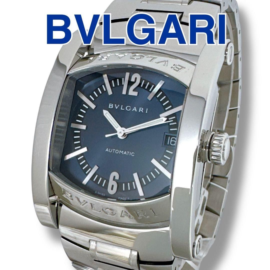 BVLGARI ブルガリ アショーマ オートマチック 黒文字盤 デイト AT 正規 