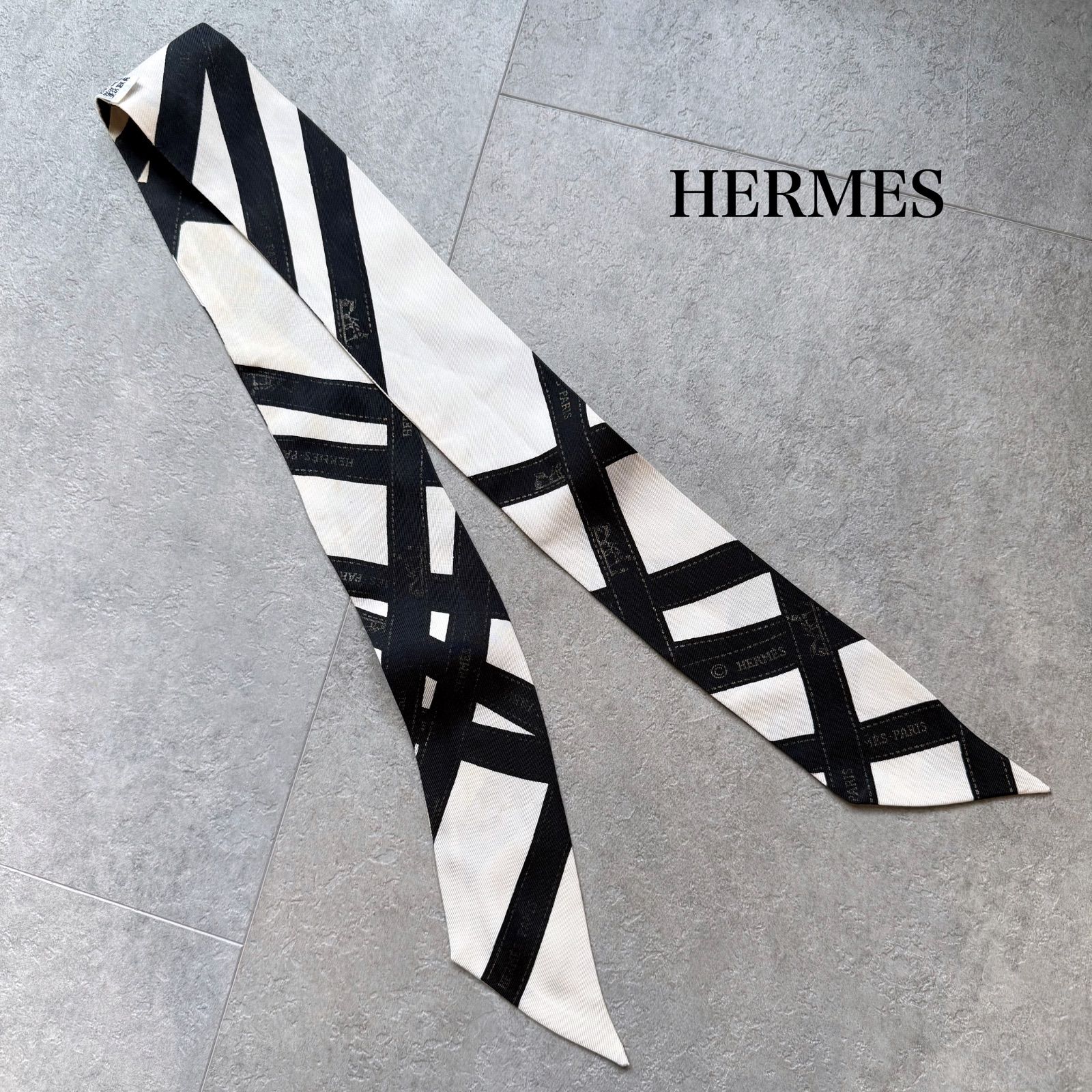 HERMES エルメス ツイリー ボルデュックリボン スカーフ シルク