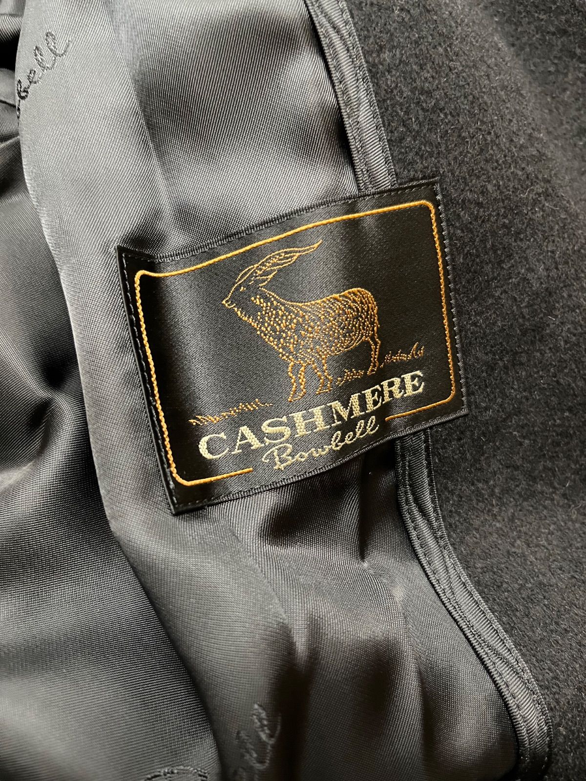 BOWBELL カシミヤ ロングコート 黒 デザインボタン 15号 アウター 