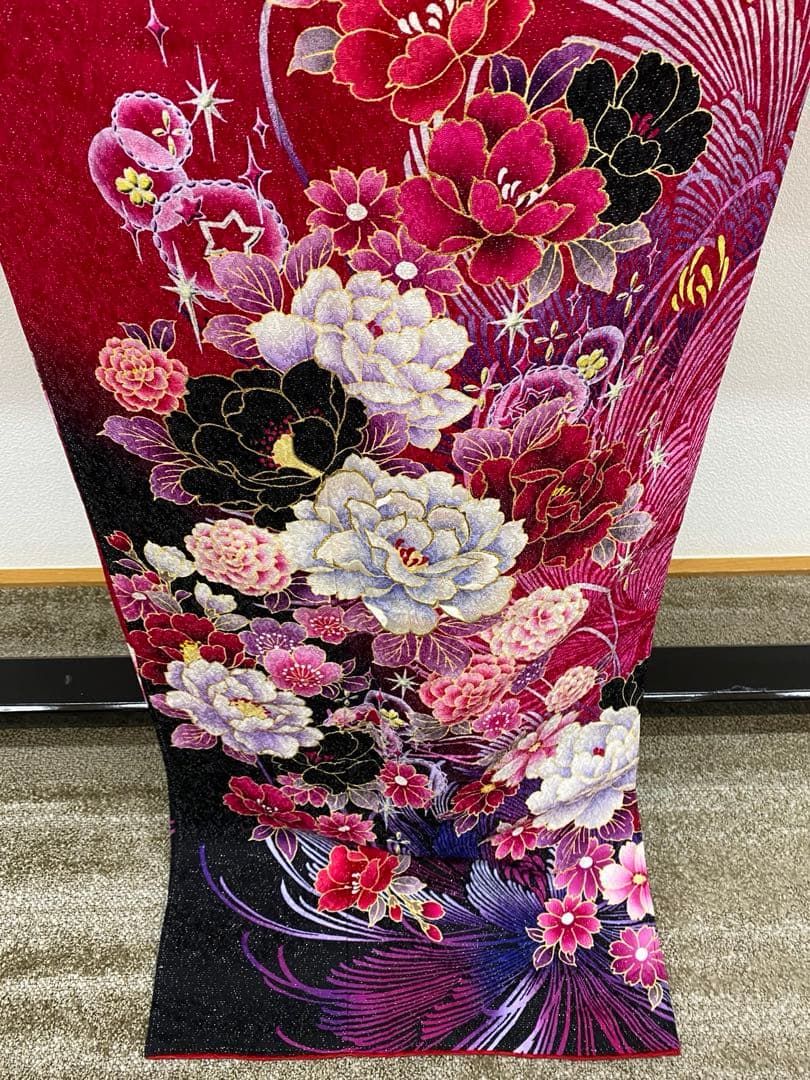 振袖 ラメ刺繍 グリッター 銀通し 身丈172cm 撥水加工済 MO3434 【公式 