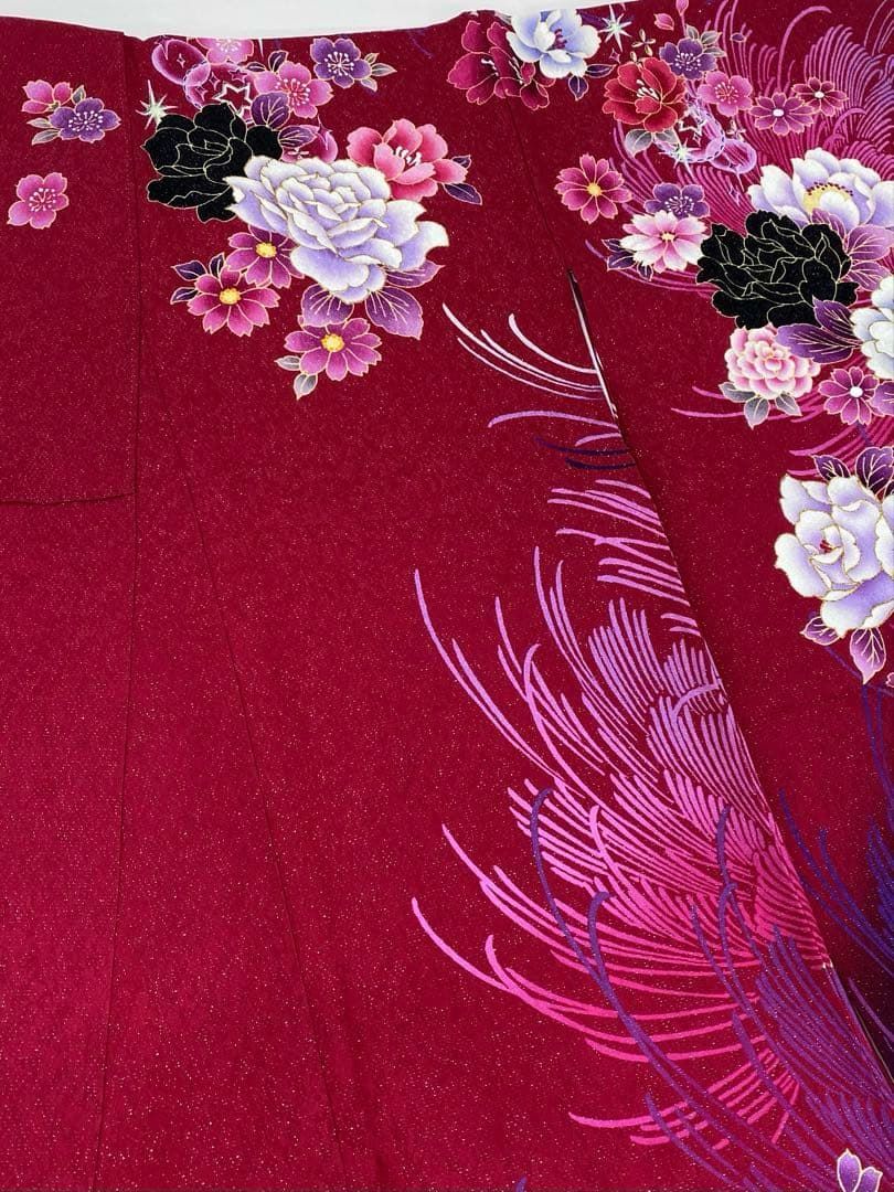 振袖 ラメ刺繍 グリッター 銀通し 身丈172cm 撥水加工済 MO3434 【公式 