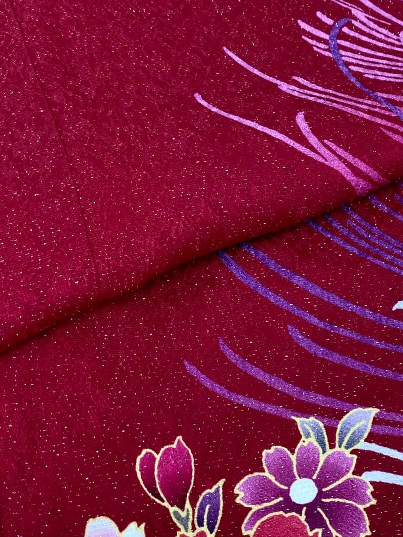 振袖 ラメ刺繍 グリッター 銀通し 身丈172cm 撥水加工済 MO3434 【公式 