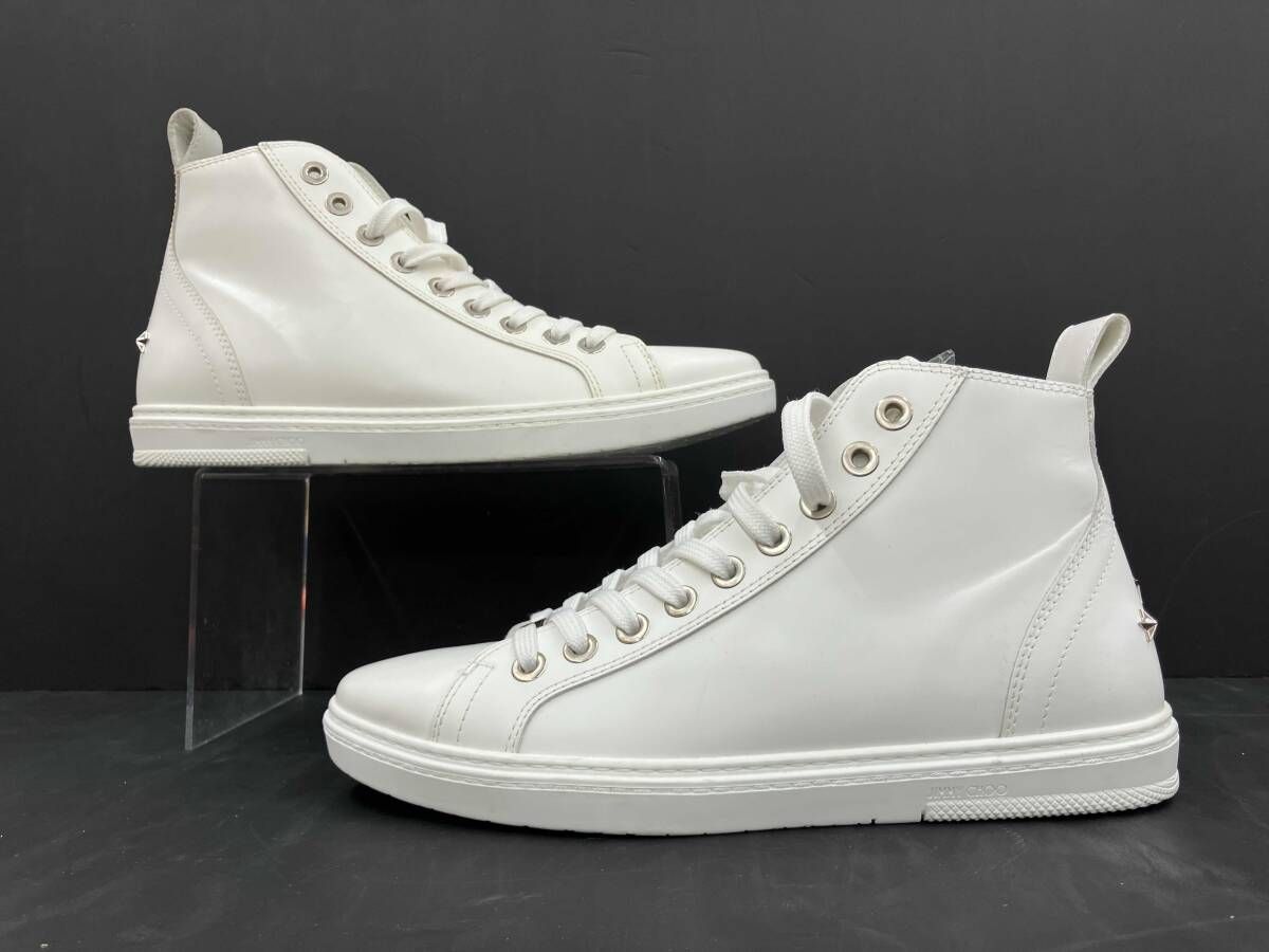 JIMMY CHOO ジミーチュウ レザーハイカットスニーカー スタッズ付き
