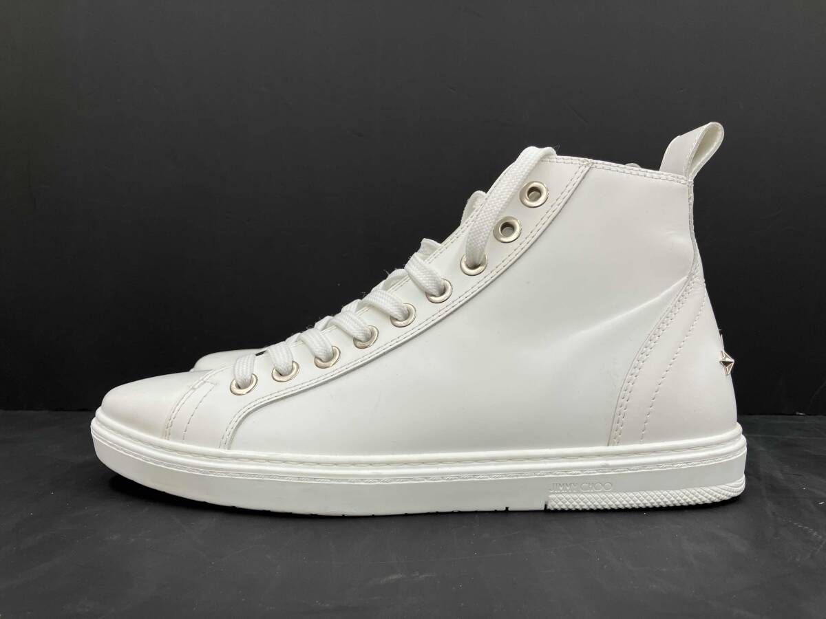 JIMMY CHOO ジミーチュウ レザーハイカットスニーカー スタッズ付き