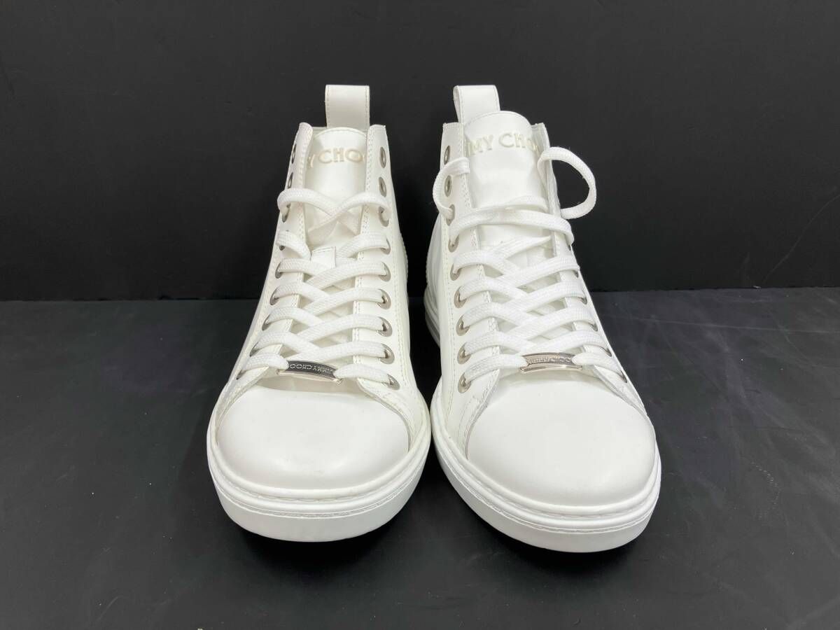 JIMMY CHOO ジミーチュウ レザーハイカットスニーカー スタッズ付き