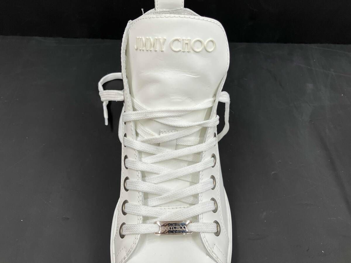 JIMMY CHOO ジミーチュウ レザーハイカットスニーカー スタッズ付き
