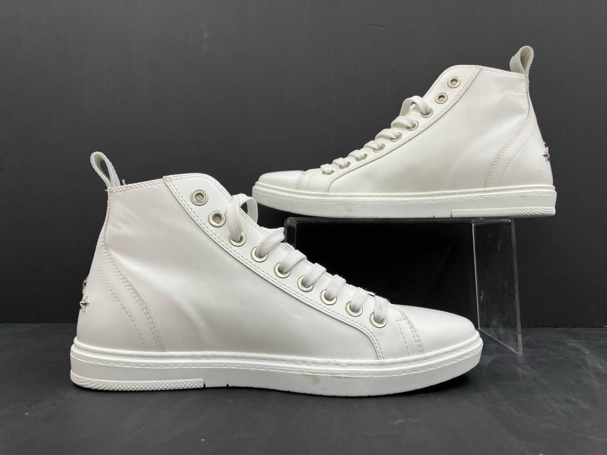 JIMMY CHOO ジミーチュウ レザーハイカットスニーカー スタッズ付き