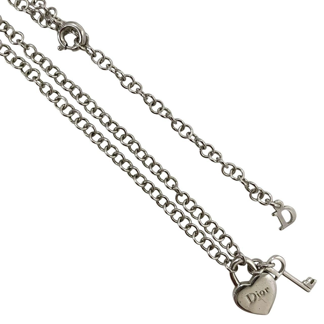 Dior】ハート ロック キー ネックレス シルバーカラー カデナ/南京錠