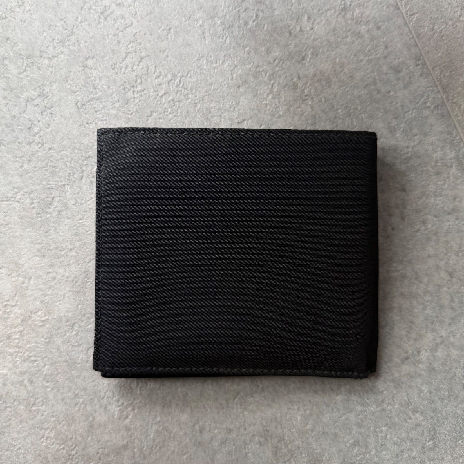 希少 PRADA プラダ ドクロ スカル刺繍 二つ折り財布 ナイロン
